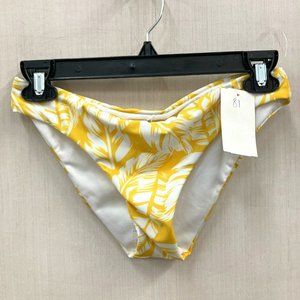 NWT VYB Yellow/ white leaf pattern swim bottom
